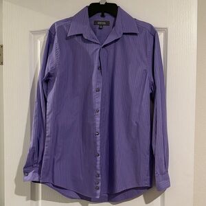 Kenneth  Cole Reaction Medium Purple Striped Dress Shirt
